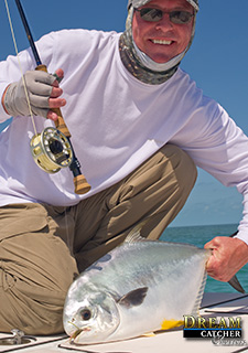 Permit caught on fly fishing in the Marquesas Keys